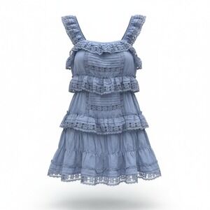 Gacaky Coquette Fairy Lace Ruffle Babydoll Dress Women Size Small Cottagecore